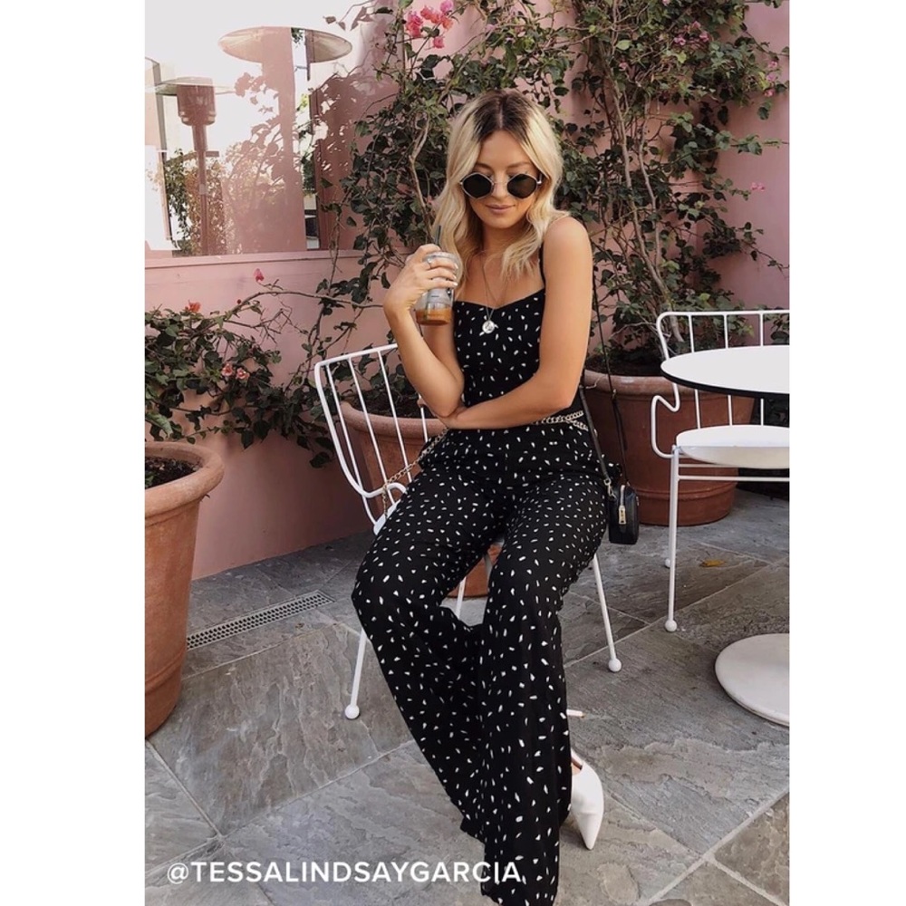 Lulu’s Shawnee Black & White Wide Leg Jumpsuit